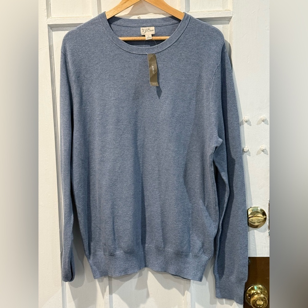 J. Crew Men's Heather Blue Crewneck Sweater
